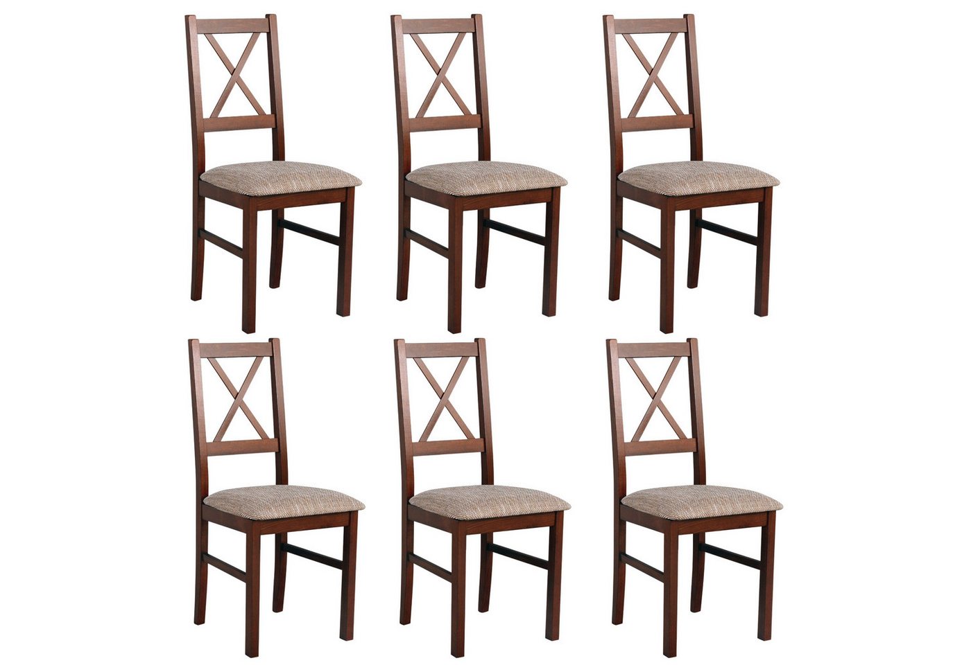MOEBLO Stuhl ELIONA 10 (Esszimmerstuhl Polsterstühle, Holzstühle, Esszimmerstühle, Massivholz, 6 St), (BxHxT): 43x90x40cm von MOEBLO