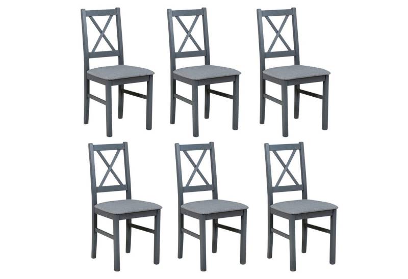 MOEBLO Stuhl ELIONA 10 (Esszimmerstuhl Polsterstühle, Holzstühle, Esszimmerstühle, Massivholz, 6 St), (BxHxT): 43x90x40cm von MOEBLO