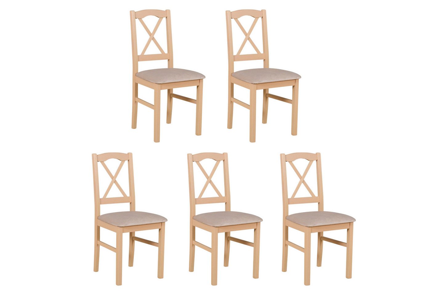 MOEBLO Stuhl ELIONA 11 (Polsterstühle, Holzstühle, Esszimmerstühle, Massivholz, 5 St), (BxHxT):43x94x40cm von MOEBLO