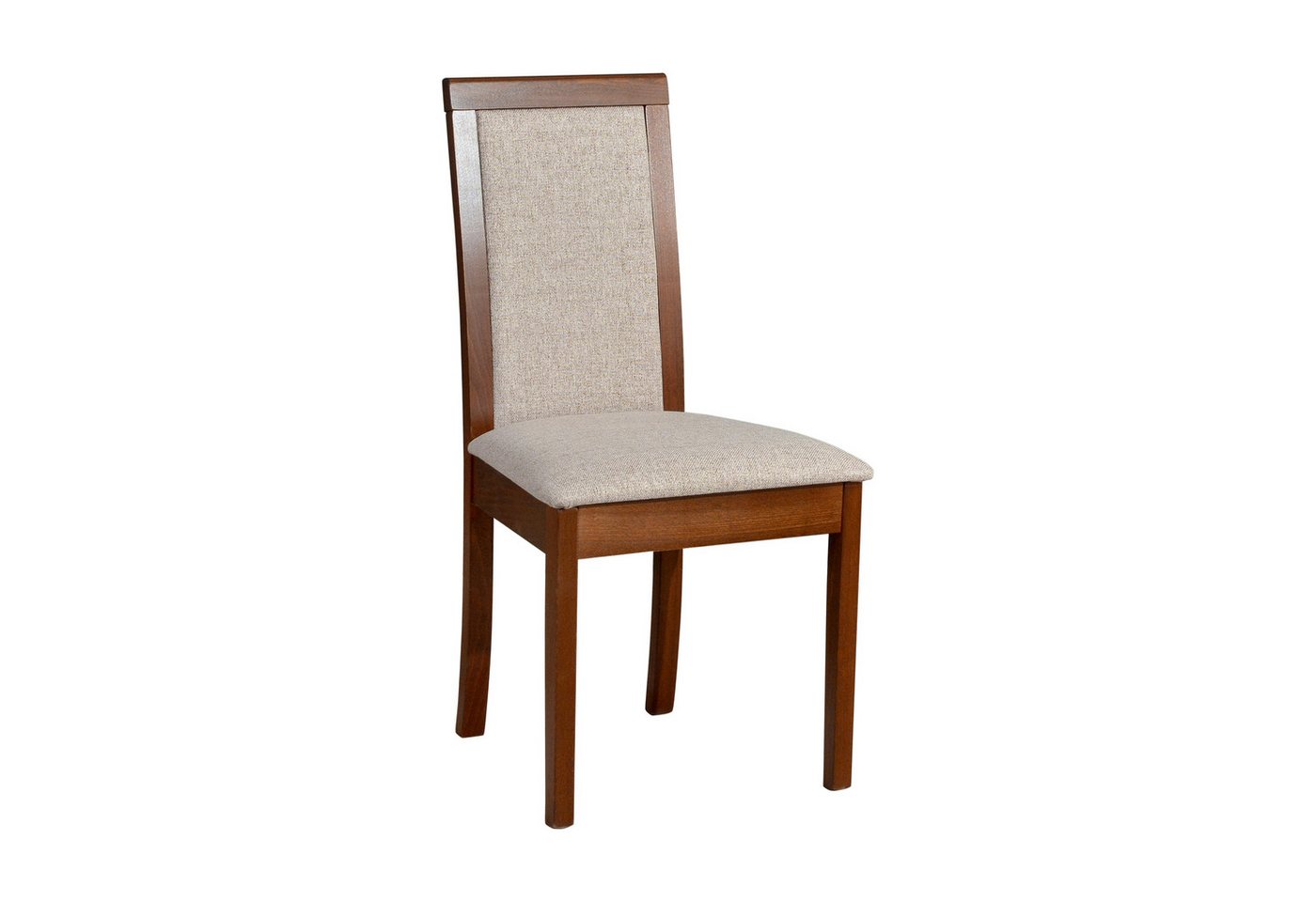 MOEBLO Stuhl TORMO 4 (Esszimmerstuhl Polsterstühle, Holzstühle, Esszimmerstühle, Nuss + Beige (Neve 13), Massivholz), (BxHxT): 46x97x41cm von MOEBLO