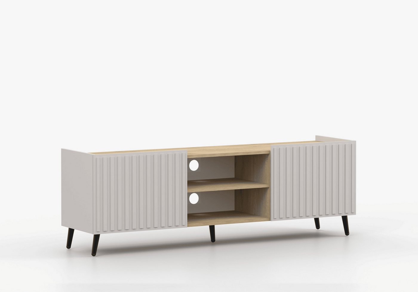 MOEBLO TV-Board RTV AUREO 160 (TV-Lowboard AUREO 160 – Modernes Lowboard mit geriffelten Fronten, ohne Griffe, mit Metallfüßen & Eiche-Cremona-Dekor, stilvolles TV-Möbel für Wohnzimmer, Lowboard Fernsehtisch TV Bank TV Tisch Fernseher Tisch TV Möbel), (BxHxT): 160 x 56 x 42 cm MOEBLO TV-Board RTV AUREO 160 (TV-Lowboard AUREO 160 – Modernes Lowboard mit geriffelten Fronten, ohne Griffe, mit Metallfüßen & Eiche-Cremona-Dekor, stilvolles TV-Möbel für Wohnzimmer, Lowboard Fernsehtisch TV Bank TV Tisch Fernseher Tisch TV Möbel), (BxHxT): 160 x 56 x 42 cm von MOEBLO