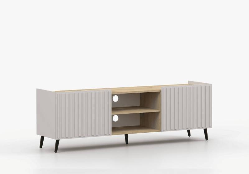 MOEBLO TV-Board RTV AUREO 160 (TV-Lowboard AUREO 160 – Modernes Lowboard mit geriffelten Fronten, ohne Griffe, mit Metallfüßen & Eiche-Cremona-Dekor, stilvolles TV-Möbel für Wohnzimmer, Lowboard Fernsehtisch TV Bank TV Tisch Fernseher Tisch TV Möbel), (BxHxT): 160 x 56 x 42 cm MOEBLO TV-Board RTV AUREO 160 (TV-Lowboard AUREO 160 – Modernes Lowboard mit geriffelten Fronten, ohne Griffe, mit Metallfüßen & Eiche-Cremona-Dekor, stilvolles TV-Möbel für Wohnzimmer, Lowboard Fernsehtisch TV Bank TV Tisch Fernseher Tisch TV Möbel), (BxHxT): 160 x 56 x 42 cm von MOEBLO