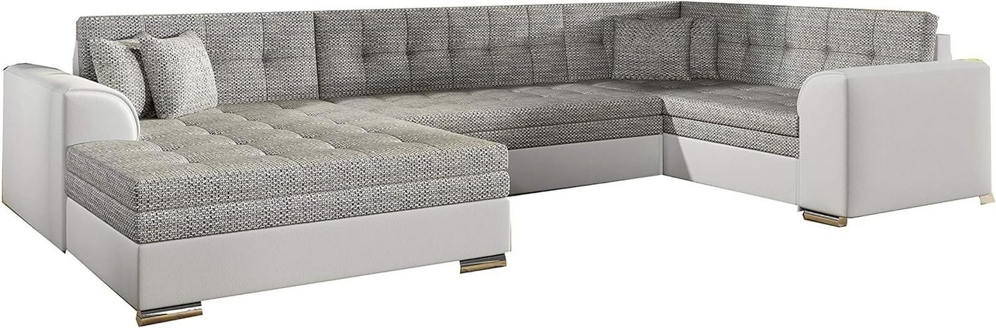 MOEBLO Wohnlandschaft DARIO U, ohne Bettkasten Couch U-Form Polstergarnitur Wohnlandschaft Polstersofa mit Ottomane Couchgranitur, mit Schlaffunktion von MOEBLO