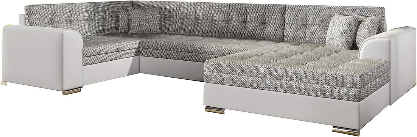 MOEBLO Wohnlandschaft DARIO U, ohne Bettkasten Couch U-Form Polstergarnitur Wohnlandschaft Polstersofa mit Ottomane Couchgranitur, mit Schlaffunktion von MOEBLO