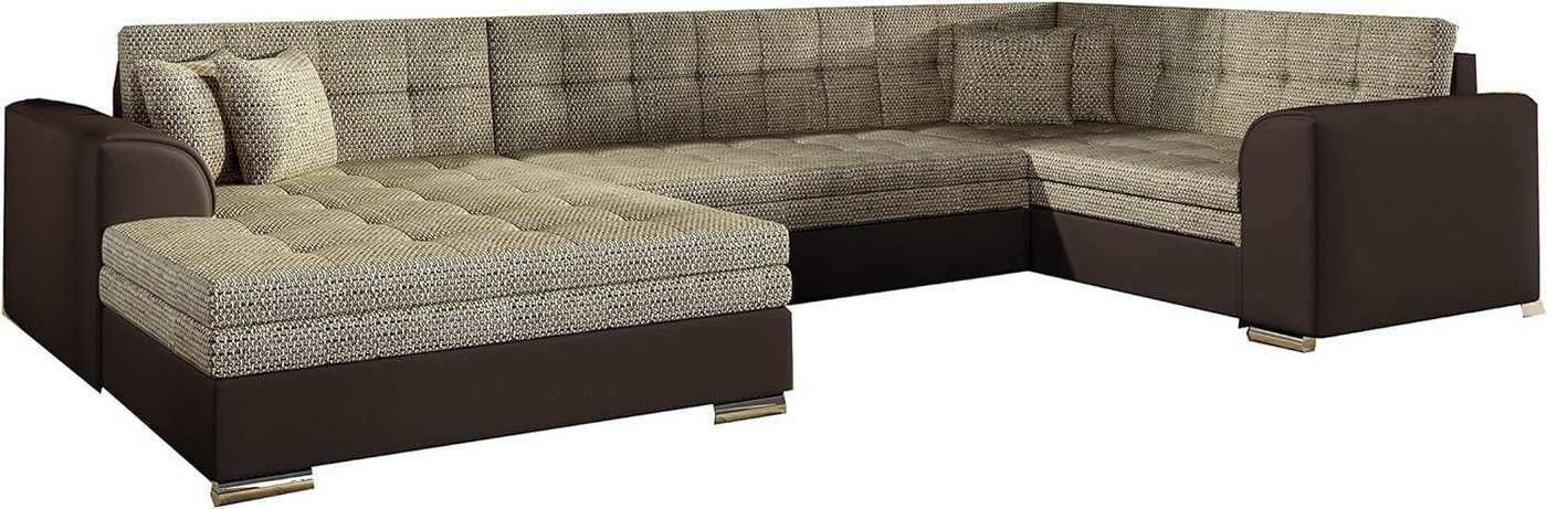 MOEBLO Wohnlandschaft DARIO U, ohne Bettkasten Couch U-Form Polstergarnitur Wohnlandschaft Polstersofa mit Ottomane Couchgranitur, mit Schlaffunktion von MOEBLO