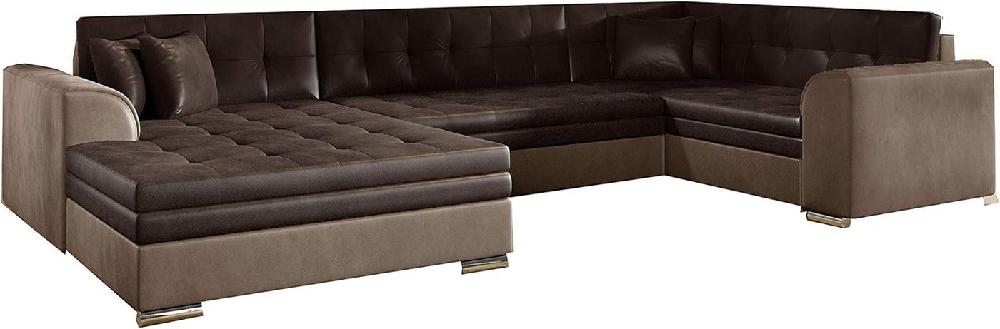 MOEBLO Wohnlandschaft DARIO U, ohne Bettkasten Couch U-Form Polstergarnitur Wohnlandschaft Polstersofa mit Ottomane Couchgranitur, mit Schlaffunktion von MOEBLO