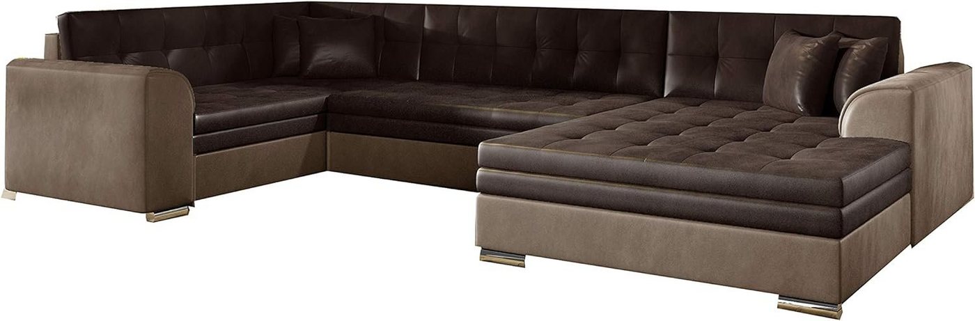 MOEBLO Wohnlandschaft DARIO U, ohne Bettkasten Couch U-Form Polstergarnitur Wohnlandschaft Polstersofa mit Ottomane Couchgranitur, mit Schlaffunktion von MOEBLO