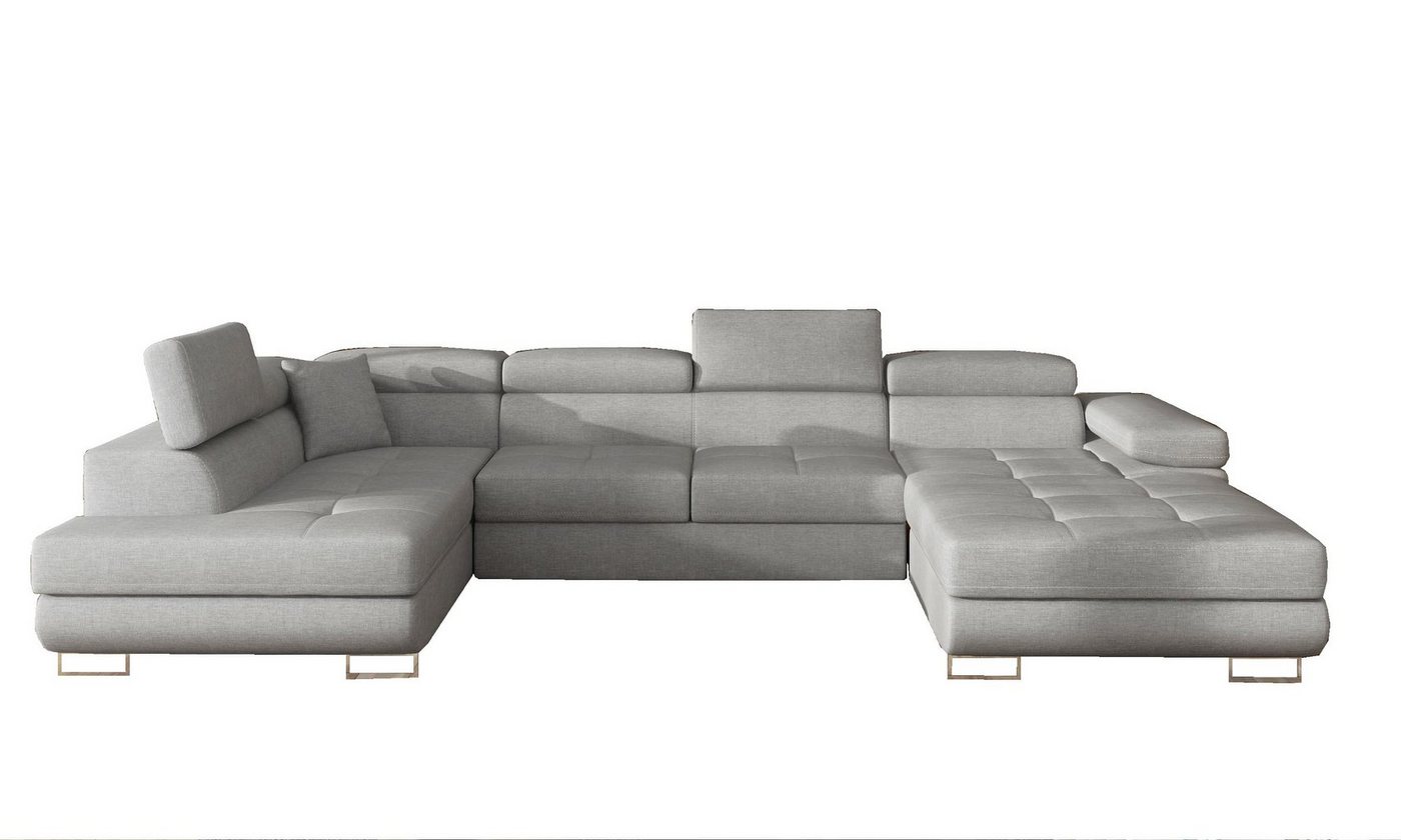 MOEBLO Wohnlandschaft GONZALO, Eckcouch mit Bettfunktion Couch U-Form Polstergarnitur Ecksofa Polstersofa mit Ottomane Couchgranitur Sofa, mit Schlaffunktion und Bettkasten, - (BxHxT): 345x90x202 cm von MOEBLO