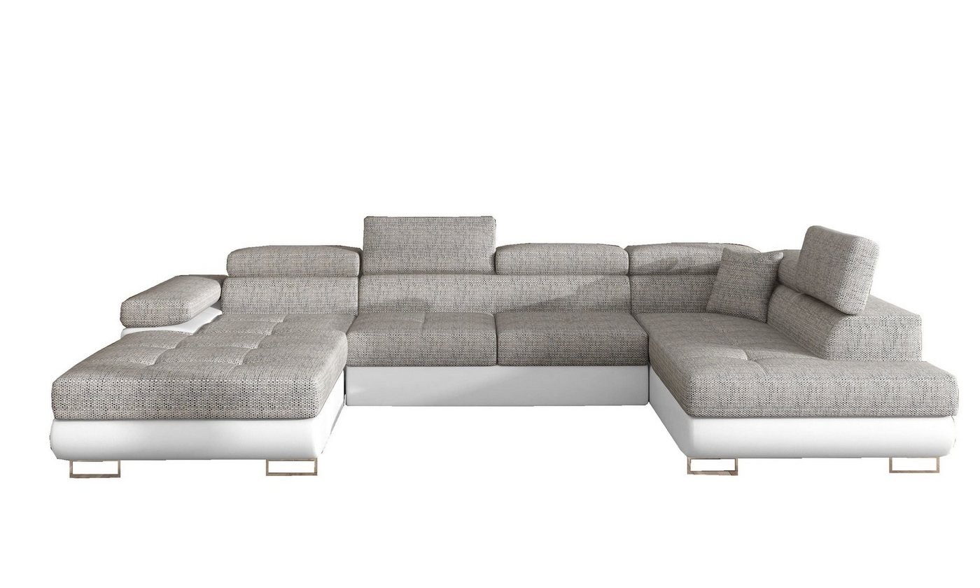 MOEBLO Wohnlandschaft GONZALO, Eckcouch mit Bettfunktion Couch U-Form Polstergarnitur Ecksofa Polstersofa mit Ottomane Couchgranitur Sofa, mit Schlaffunktion und Bettkasten, - (BxHxT): 345x90x202 cm von MOEBLO