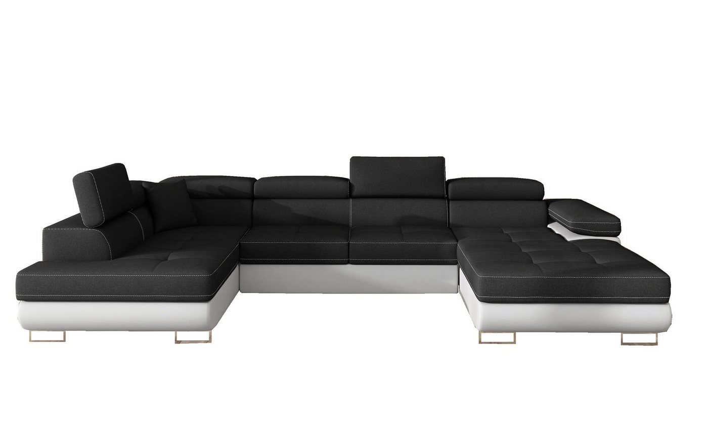 MOEBLO Wohnlandschaft GONZALO, Eckcouch mit Bettfunktion Couch U-Form Polstergarnitur Ecksofa Polstersofa mit Ottomane Couchgranitur Sofa, mit Schlaffunktion und Bettkasten, - (BxHxT): 345x90x202 cm von MOEBLO