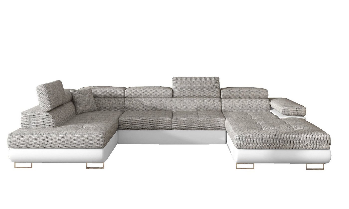 MOEBLO Wohnlandschaft GONZALO, Eckcouch mit Bettfunktion Couch U-Form Polstergarnitur Ecksofa Polstersofa mit Ottomane Couchgranitur Sofa, mit Schlaffunktion und Bettkasten, - (BxHxT): 345x90x202 cm von MOEBLO