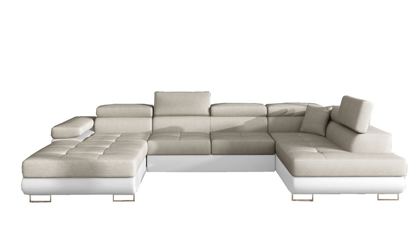 MOEBLO Wohnlandschaft GONZALO, Eckcouch mit Bettfunktion Couch U-Form Polstergarnitur Ecksofa Polstersofa mit Ottomane Couchgranitur Sofa, mit Schlaffunktion und Bettkasten, - (BxHxT): 345x90x202 cm von MOEBLO