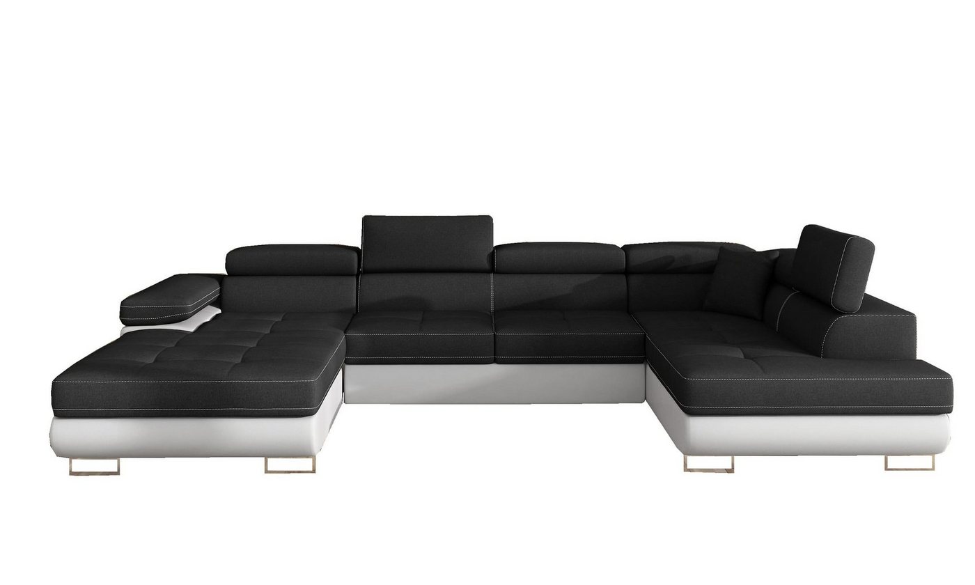 MOEBLO Wohnlandschaft GONZALO, Eckcouch mit Bettfunktion Couch U-Form Polstergarnitur Ecksofa Polstersofa mit Ottomane Couchgranitur Sofa, mit Schlaffunktion und Bettkasten, - (BxHxT): 345x90x202 cm von MOEBLO