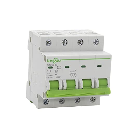 Leitungsschutzschalter, Schutzschalter Typ B 4-polig MCB 6A 10A 16A 25A 32A 40A 63A DIN Leitungsschutzschalter Miniatur-Schiene 4. 5ka AC 110V / 230V / 400V (Size : 4, Color : B50) von MOEENS