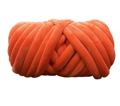 Sperrige Armstricken,Core Yarn Garn 1 kg dickes, klobiges Garn, sperriger Riesenfaden, Handstricken, gewebter Faden, Korb, Decke, Teppiche, DIY, Arm, weiche Decke, Teppich (Color : Orange) von MOEENS