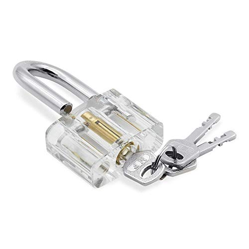 Stück Dietrich Set,Lockpicking Set, Praxis Vorhängeschloss Metall Cutaway Lock Transparente Vorhängeschloss-Disc-Häftlingssperre für Locksmith Skill Training (Color : Disc Detainer Lock) von MOEENS