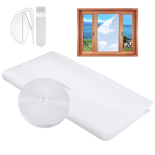 MOEGFY Fliegengitter Fenster Weiss, 1 Stück Mosquito Net Window, Moskitonetz Fliegennetz Fenster, Fensternetz Insektenschutz, Geeignet Für Alle Fenster Kleiner Als 130X150Cm, Kein Bohren Erforderlich von MOEGFY