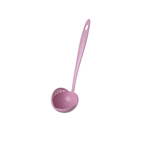 MOEIDO Kochlöffel Soup Spoon, Pot Spoon, Long Handle Spoon, Household Filter, Cooking Utensils, Kitchen Spoon, Tableware, Hot (Color : Pink) von MOEIDO