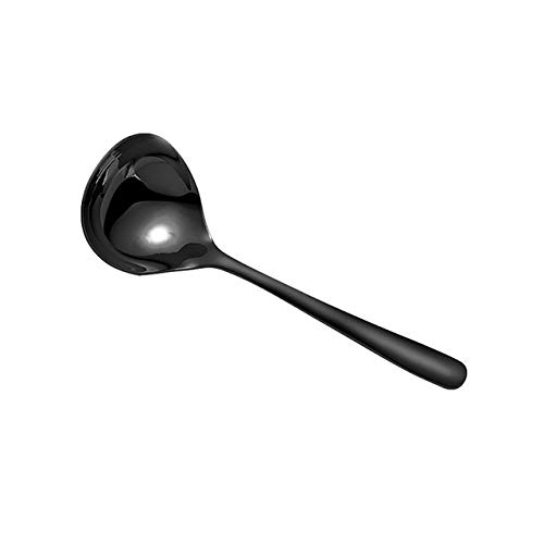 MOEIDO Löffel Suppenlöffel, langer Stiel Heim Tabelle Küche-Werkzeug, (Color : Black) von MOEIDO