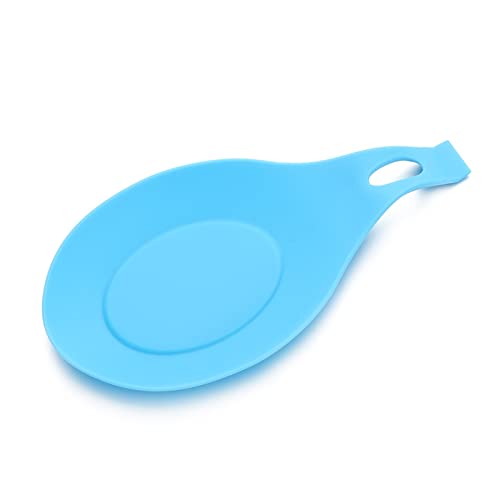 MOEIDO Löffelhalter Bunter Silikon-hitzebeständiger Löffel-Regal-Auflage-Utensilien-Spachtel-Halter-Gadget-Küchen-Aufbewahrungs-Werkzeug-Schaufel-Halterungs-Ständer (Color : Blue) von MOEIDO