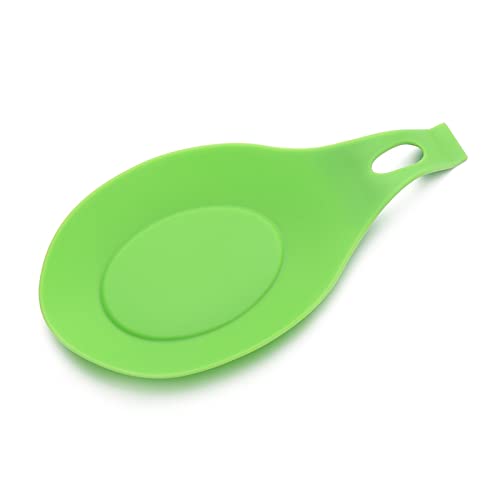 MOEIDO Löffelhalter Bunter Silikon-hitzebeständiger Löffel-Regal-Auflage-Utensilien-Spachtel-Halter-Gadget-Küchen-Aufbewahrungs-Werkzeug-Schaufel-Halterungs-Ständer (Color : Green) von MOEIDO