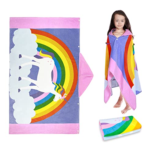 MOEMOE BABY Kapuzenhandtuch Kinder, Strandtuch Kinder Kapuze Badetuch Kinder, 76 * 127cm Baumwolle Strandtuch Kinder Kapuzenhandtuch Kinder Badeponcho Mädchen Jungen von MOEMOE BABY