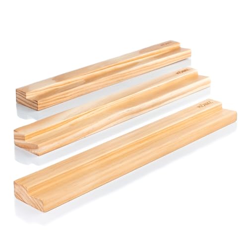 MÖNKE 3 Vinyl-Schallplattenregale - Präsentieren Sie Ihre aktuellen oder bevorzugten Schallplatten elegant an der Wand - Für 3 Schallplatten beliebiger Größe (Kiefernholz) von MÖNKE