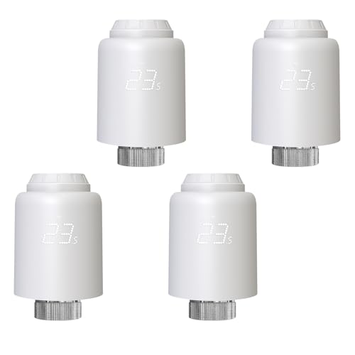 MOES Heizkörperthermostat Smart,Heizungsthermostat WLAN(MOES ZigBee Hub erforderlich),Thermostat Heizung Programmierbarer mit Fenstererkennung, Kompatibel mit Alexa und Google Home,4 PCS von MOES