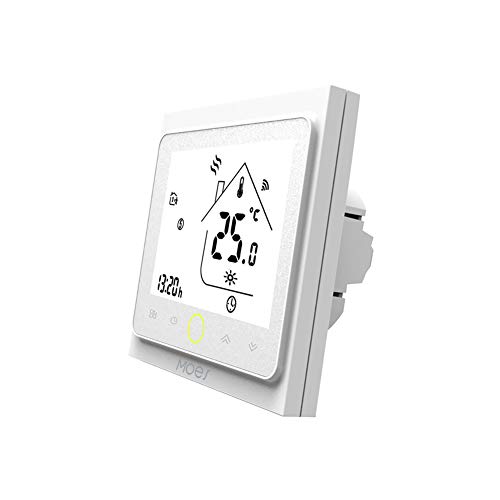 MOES Smart Thermostat WLAN Temperaturregler Smart Life/Tuya APP Fernbedienung für Wasser Gas Boiler Heizung，Kompatibel mit Alexa Google Home, Weiß, Unterstützt nur 2,4-GHz-Netzwerke von MOES