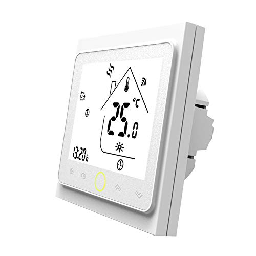 MOES Smart WLAN Raumthermostat für 5A Wasserführende Fußbodenheizungen Thermostat, WiFi Temperaturregler, 2,4GHz WiFi & Neutralleiter erforderlich,Kompatibel mit Smart Life/Tuya APP, Alexa und Google von MOES