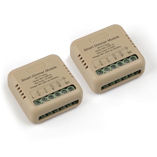 MOES Wlan 2.4GHz Mini Dimmer Schalter Modul,Smart LED Dimmschalter Unterputz Kompatibel mit Smart Life Tuya App Fernbedienung,Alexa & Google Home,2 Gang 2 Stuks MOES Wlan 2.4GHz Mini Dimmer Schalter Modul,Smart LED Dimmschalter Unterputz Kompatibel mit Smart Life Tuya App Fernbedienung,Alexa & Google Home,2 Gang 2 Stuks von MOES