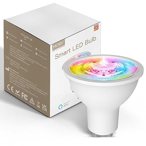 MOES ZigBee GU10 Smart Lampe Colour Dimmable RGB, funktioniert mit Alexa(Zusätzlich zu Echo Plus)&Google von MOES