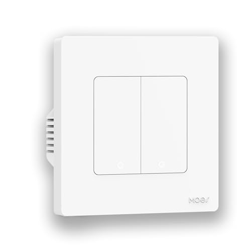 MOES ZigBee Lichtschalter-Smart Schalter Erfordert MOES Hub,Star Ring Series Schalter Unterputz ohne Neutralleiter,Kompatibel mit Alexa und Google Assistant von MOES