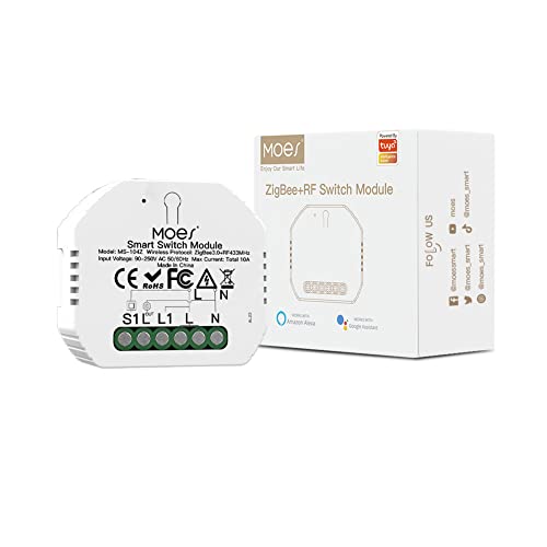 MOES ZigBee RF433 Smart DIY Alexa Wireless Switch Modul, Tuya Smart Life App Connected Relay Switch Fernbedienung, erfordert MOES ZigBee Gateway von MOES