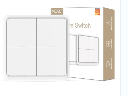 MOES ZigBee Szenenumschaltung Tuya Smart Device, 4 Tasten 12 Szenenwechsel, Smart Home Automation, erfordert MOES ZigBee Gateway, Batterie enthalten, weiß MOES ZigBee Szenenumschaltung Tuya Smart Device, 4 Tasten 12 Szenenwechsel, Smart Home Automation, erfordert MOES ZigBee Gateway, Batterie enthalten, weiß von MOES