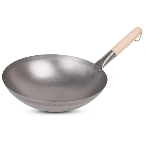 MOESTA-BBQ 10121 - Wok mit Holzgriff 35cm Durchmesser - Hochwertige Wok-Pfanne aus Stahl für WOK'N BBQ Set von MOESTA BBQ EST. 2012