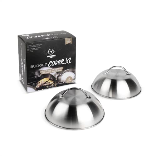 MOESTA-BBQ 19318 - XL BurgerCover 2er Set - Schmelzglocke für Cheeseburger – Schmelz- und Abdeckhaube für Grill und Teppanyaki von MOESTA BBQ EST. 2012