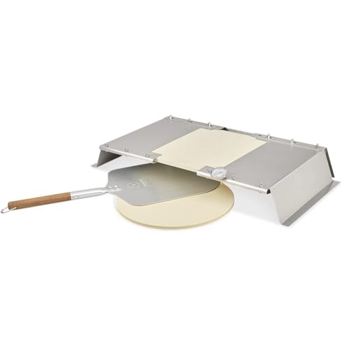 MOESTA-BBQ 19714 PizzaCover Flex Set - Gasgrill Edelstahl Pizzaaufsatz - Set mit Pizzahaube, Pizzaschieber und Pizzastein von MOESTA BBQ EST. 2012
