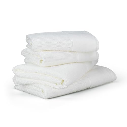 Frottana Handtuchset Pearl 4-TLG Handtücher - 2X 50x100 cm + 2X 67x140 cm, 100% Baumwolle, Snow von MÖVE for frottana