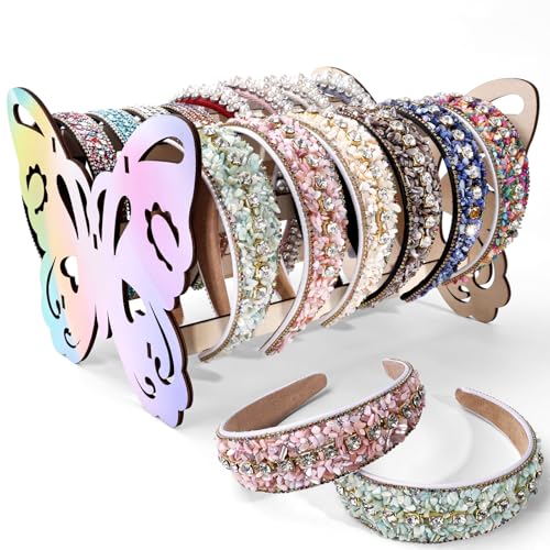 MOFASVIGI Kopfband-Halter, hölzerner Kopfband-Organizer, Haarreif-Präsentationsständer, Schmetterlings-Haarband-Ständer, Organizer, Haarband-Halter, Stirnband-Aufbewahrung, Heimdekoration, für Mädchen von MOFASVIGI