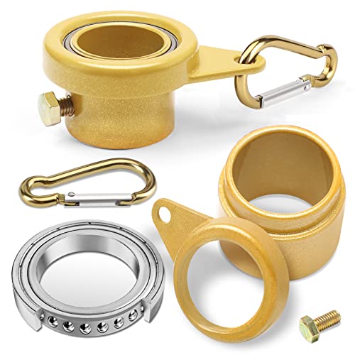 MOFEEZ Fahnenmast drehbare Ringe, 360 Grad Anti-Wickel-Flaggen-Befestigungsringe mit Kugellagern für 2,2 cm - 2,5 cm Durchmesser Fahnenmast, verheddert sich nicht (2 Stück) Goldfarben von MOFEEZ
