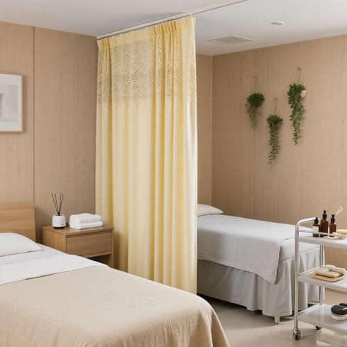 MOFGOE 1 Panel, flammhemmender Raumteiler für Krankenhäuser, Krankenhausvorhang mit an der Decke montierten Schienensätzen, für Schlafzimmer, 10,5 Fuß * 7,9 Fuß,Beige MOFGOE 1 Panel, flammhemmender Raumteiler für Krankenhäuser, Krankenhausvorhang mit an der Decke montierten Schienensätzen, für Schlafzimmer, 10,5 Fuß * 7,9 Fuß,Beige von MOFGOE