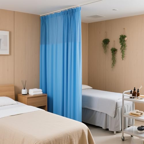 MOFGOE 1 Panel, flammhemmender Raumteiler für Krankenhäuser, Krankenhausvorhang mit an der Decke montierten Schienensätzen, für Schlafzimmer, 10,5 Fuß * 7,9 Fuß,Blau MOFGOE 1 Panel, flammhemmender Raumteiler für Krankenhäuser, Krankenhausvorhang mit an der Decke montierten Schienensätzen, für Schlafzimmer, 10,5 Fuß * 7,9 Fuß,Blau von MOFGOE