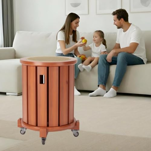 MOFGOE Beistelltische mit Hockern, 4-in-1-Beistelltische aus Bambus mit Rollen, 18-Zoll-Hocker aus Holz mit runder Platte für Küche, Wohnzimmer, Bar, Wohnheim,Cherry MOFGOE Beistelltische mit Hockern, 4-in-1-Beistelltische aus Bambus mit Rollen, 18-Zoll-Hocker aus Holz mit runder Platte für Küche, Wohnzimmer, Bar, Wohnheim,Cherry von MOFGOE