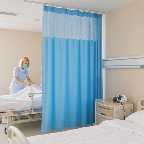 MOFGOE H 2,4 m feuerhemmende medizinische Raumteilervorhänge, medizinische Sichtschutzvorhänge mit flexiblen Schienen, für Krankenhaus, Wohnzimmer, Klinik,Blau,12ft*7.9ft MOFGOE H 2,4 m feuerhemmende medizinische Raumteilervorhänge, medizinische Sichtschutzvorhänge mit flexiblen Schienen, für Krankenhaus, Wohnzimmer, Klinik,Blau,12ft*7.9ft von MOFGOE