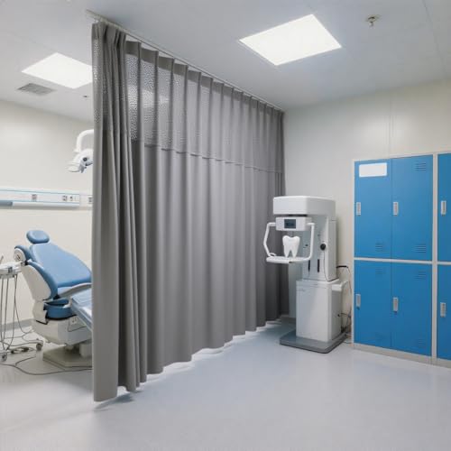 MOFGOE Medizinische Sichtschutzvorhänge mit Schiene, extra breiter Krankenhausvorhang, feuerhemmende medizinische Raumteilervorhänge, für Krankenhaus, Labor, 1 Panel,Grau,10.5ft*7.9ft MOFGOE Medizinische Sichtschutzvorhänge mit Schiene, extra breiter Krankenhausvorhang, feuerhemmende medizinische Raumteilervorhänge, für Krankenhaus, Labor, 1 Panel,Grau,10.5ft*7.9ft von MOFGOE