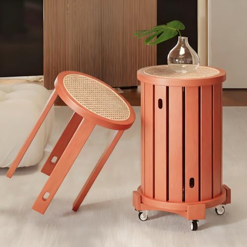 MOFGOE Stapelbare Holzhocker 4er-Set, Kleiner Beistelltisch aus Holz, vielseitiger Couchtisch zum Ineinanderstapeln, 45,7 cm große Holzhocker für Wohnzimmer, Bar,Cherry MOFGOE Stapelbare Holzhocker 4er-Set, Kleiner Beistelltisch aus Holz, vielseitiger Couchtisch zum Ineinanderstapeln, 45,7 cm große Holzhocker für Wohnzimmer, Bar,Cherry von MOFGOE