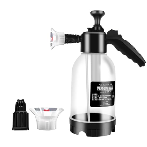 Auto Pumpsprüher 2L Auto Schaumsprüher Handpumpe Sprühflasche Säurebeständig mit breiter Strahldüse Zerstäuber Pumpe Action Drucksprüher für Reinigung Auto Detailing Waschen (Weiß Keine Skala) von MOFIC