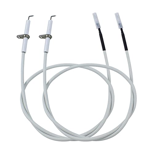 MOFLAME 2 Stück Keramik Zünder Elektrode mit 700 mm Zündkerze Draht Ersatzteile Verwendet Druckknopf Piezo Zünder für Gasgrill Kitchenaid Gasbrenner Feuerstelle Kamin von MOFLAME