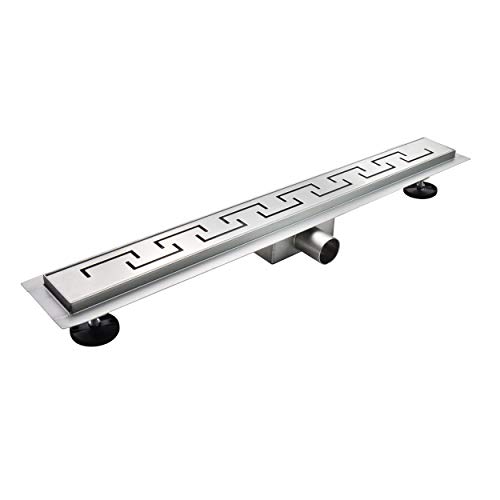 Duschrinne 110 cm Bodenablauf Duschablauf aus Edelstahl sehr flach Größen 50cm – 120cm Model R4 Griechisch von MOG